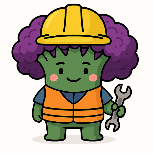 Broccoli Construction Mascot
