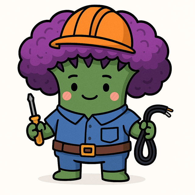 Broccoli Electrician Mascot