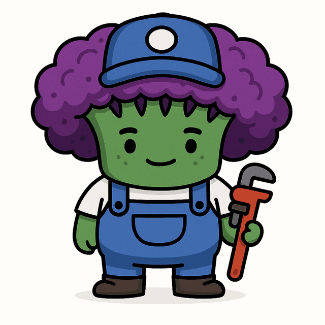 Broccoli Plumber Mascot
